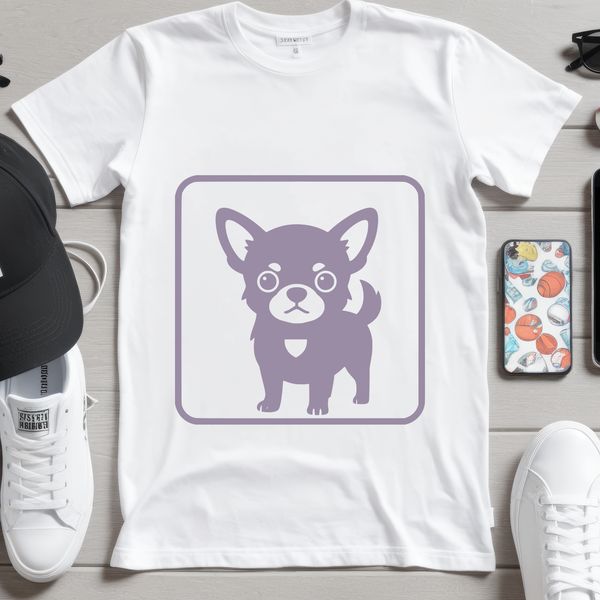 A vector illustration of a small Chihuahua dog breed in a simple silhouette.