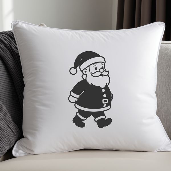 A simple illustration of Father Christmas in a classic red suit.