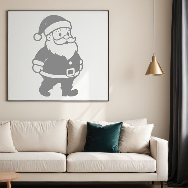 An SVG silhouette of Santa Claus suitable for commercial or personal use.