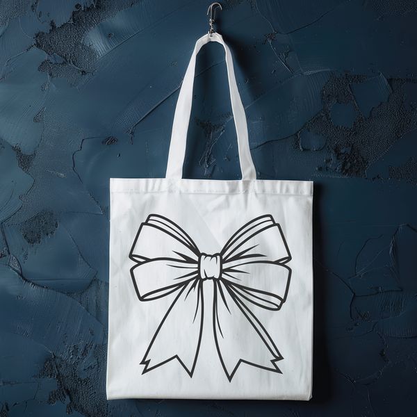 Gift Wrap Inspiration Graphic A decorative bow clip art design with ribbon-like elements, suitable for digital crafting and cutting projects.