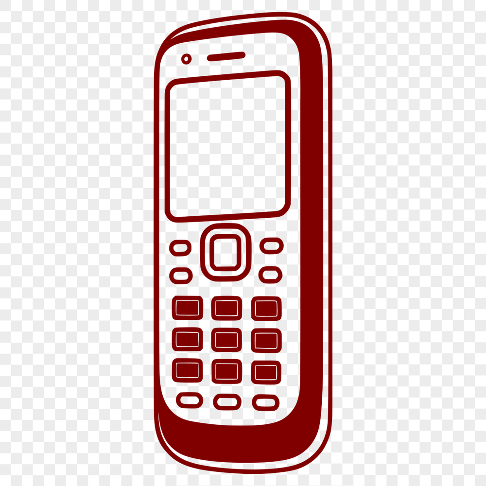 An isolated vector graphic representation of a smartphone device in various electronic technology context.