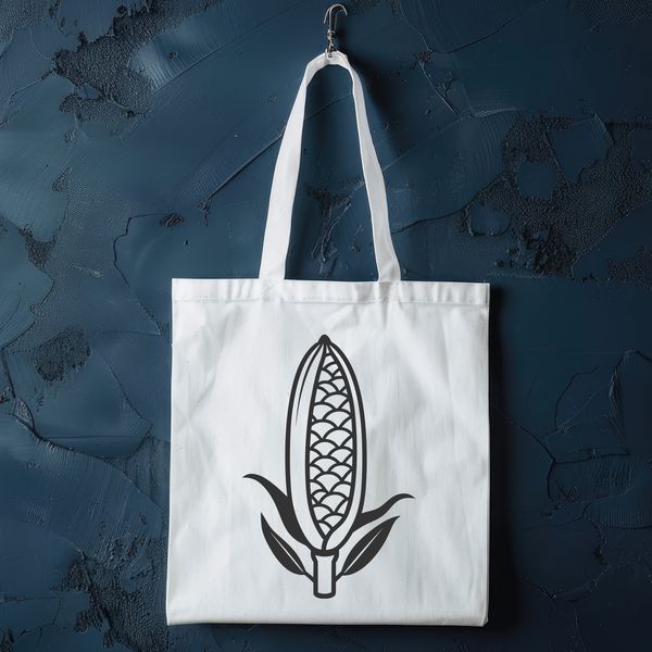 Vector Graphic Design Corn Icon A stylized illustration of a corn ear, suitable for digital projects and cutting machines.