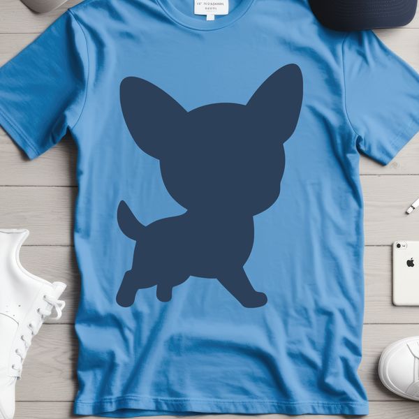 A digital illustration of a small breed dog, specifically a Chihuahua.