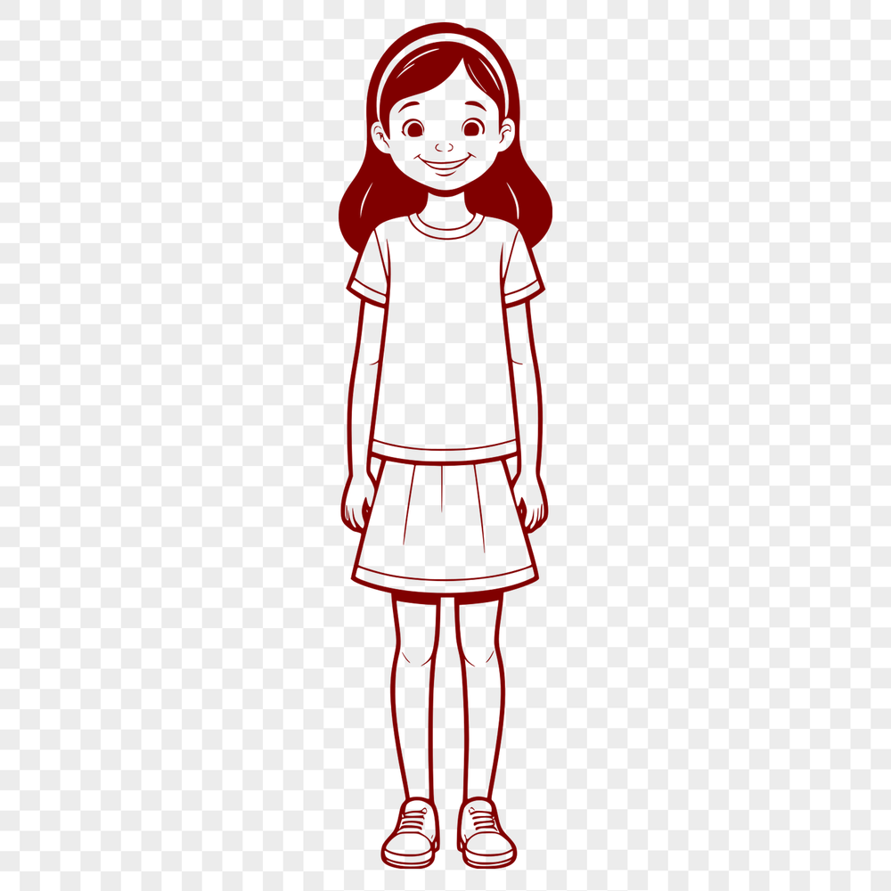 Beautiful Girl SVG Design Colorful girl illustration created with digital design software.