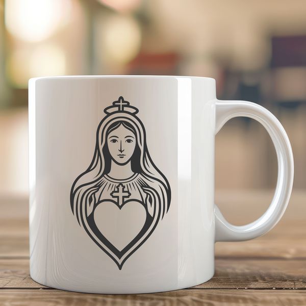 Elegant Flame Heart Design An intricate design of a heart with flames, symbolizing devotion and faith.
