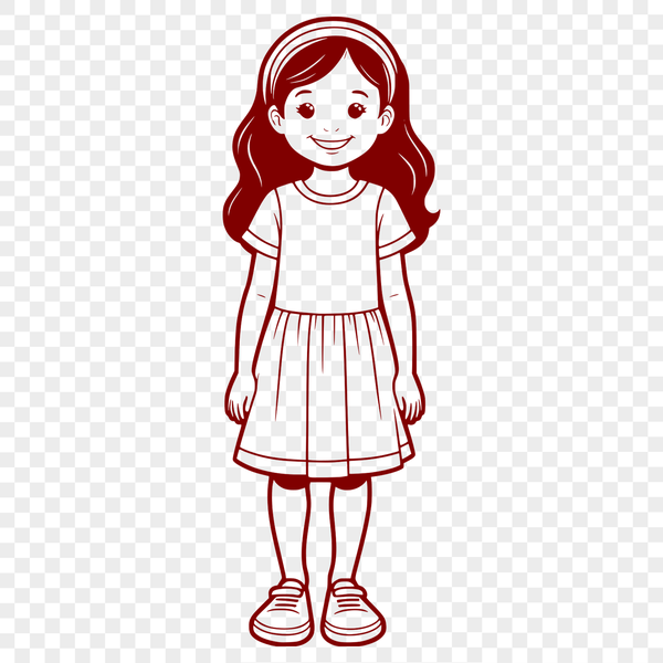 Adorable Young Girl Illustration in Vector Format Illustration of a young girl in vector format.