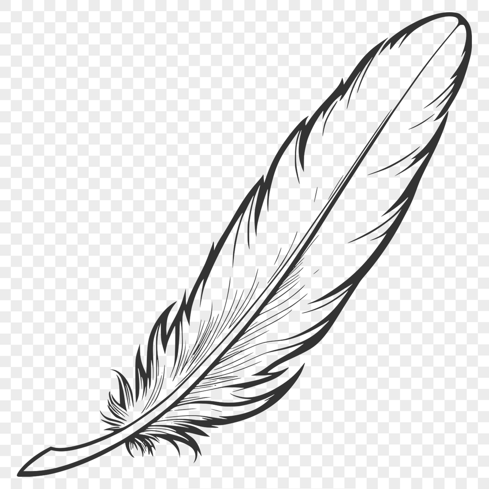 Stylized Feather Design A stylized feather design in vector format, suitable for digital crafting and cutting machines.