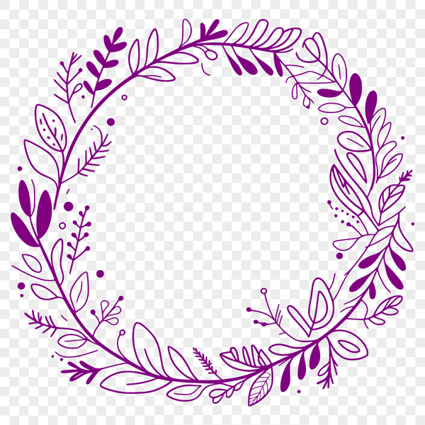 A floral design featuring a circular arrangement of elements, suitable for vector art and cutting machine stencils.