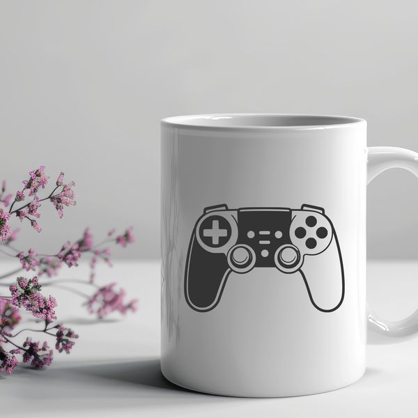 Beautiful Game Controller Vector Art A digital game controller with buttons and joysticks, suitable for vector art and cutting machine designs.