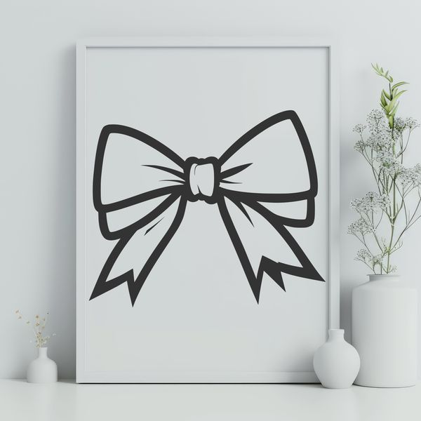 Beautiful Curved Bow Design A simple bow design made up of curved lines and loops.