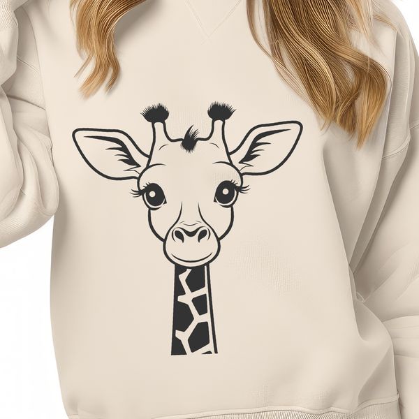 Beautiful Giraffe SVG Design A high-resolution digital illustration of a giraffe, suitable for cutting machines and stencils.