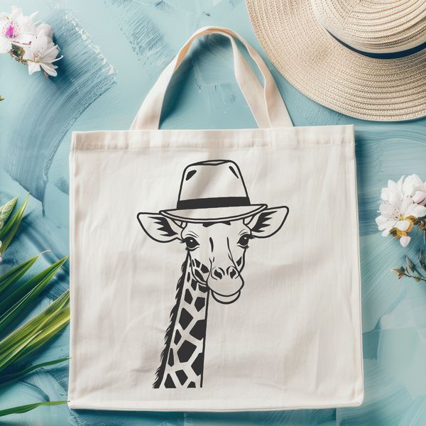 Tall Spotted Creature Vector Art A tall, spotted giraffe with a distinctive coat pattern and long neck.
