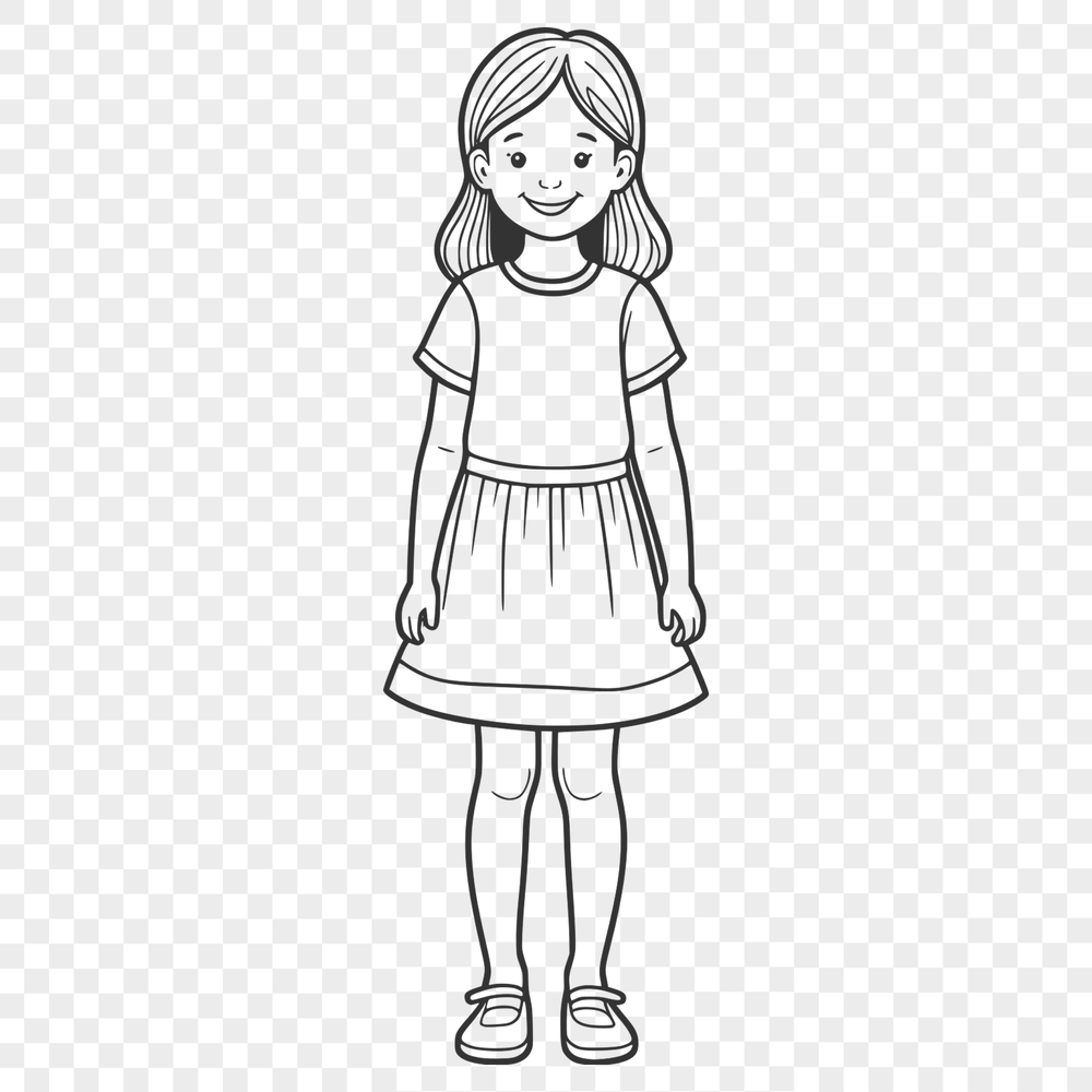 Free SVG Graphic Design Young girl illustration in vector format, suitable for digital use.