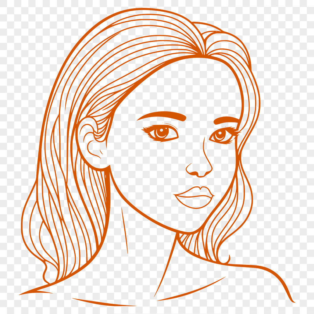 Free SVG Illustration Design A young girl illustration created as a vector graphic for digital use.