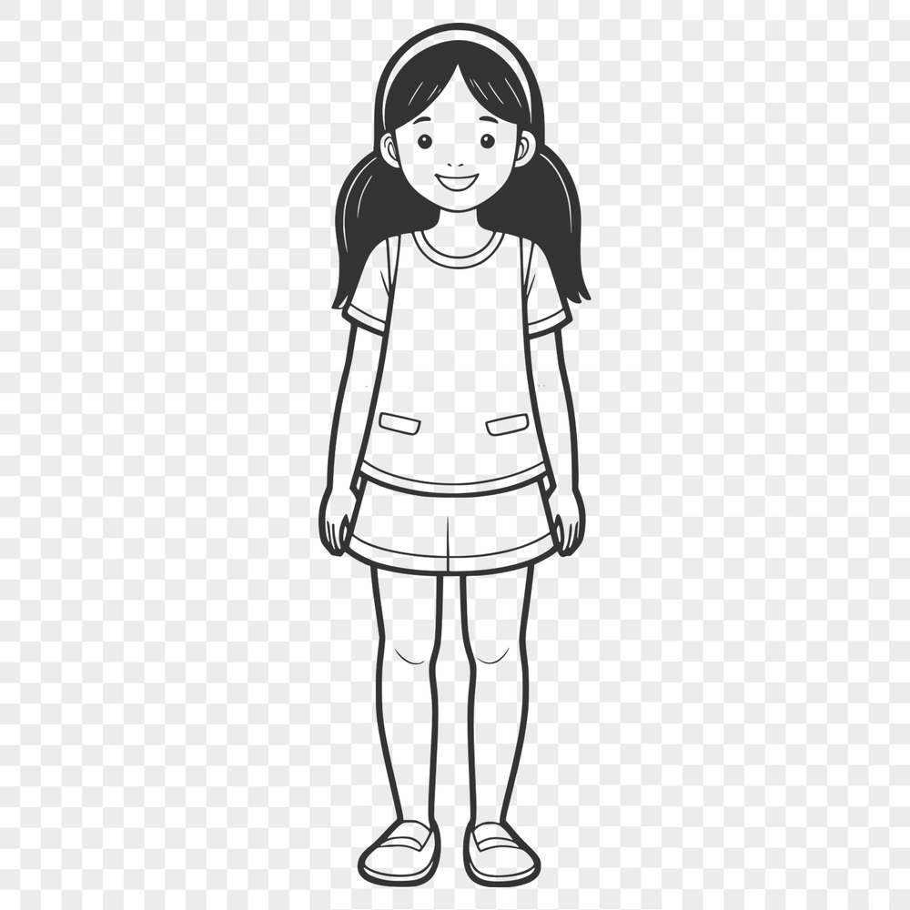 Beautiful Girl Vector Illustration Young girl illustrated in vector format for digital use.