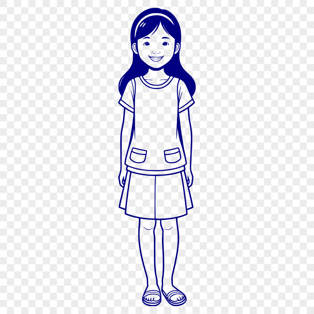 Young Girl Silhouette Design Young girl silhouette with clean lines and minimalist design.