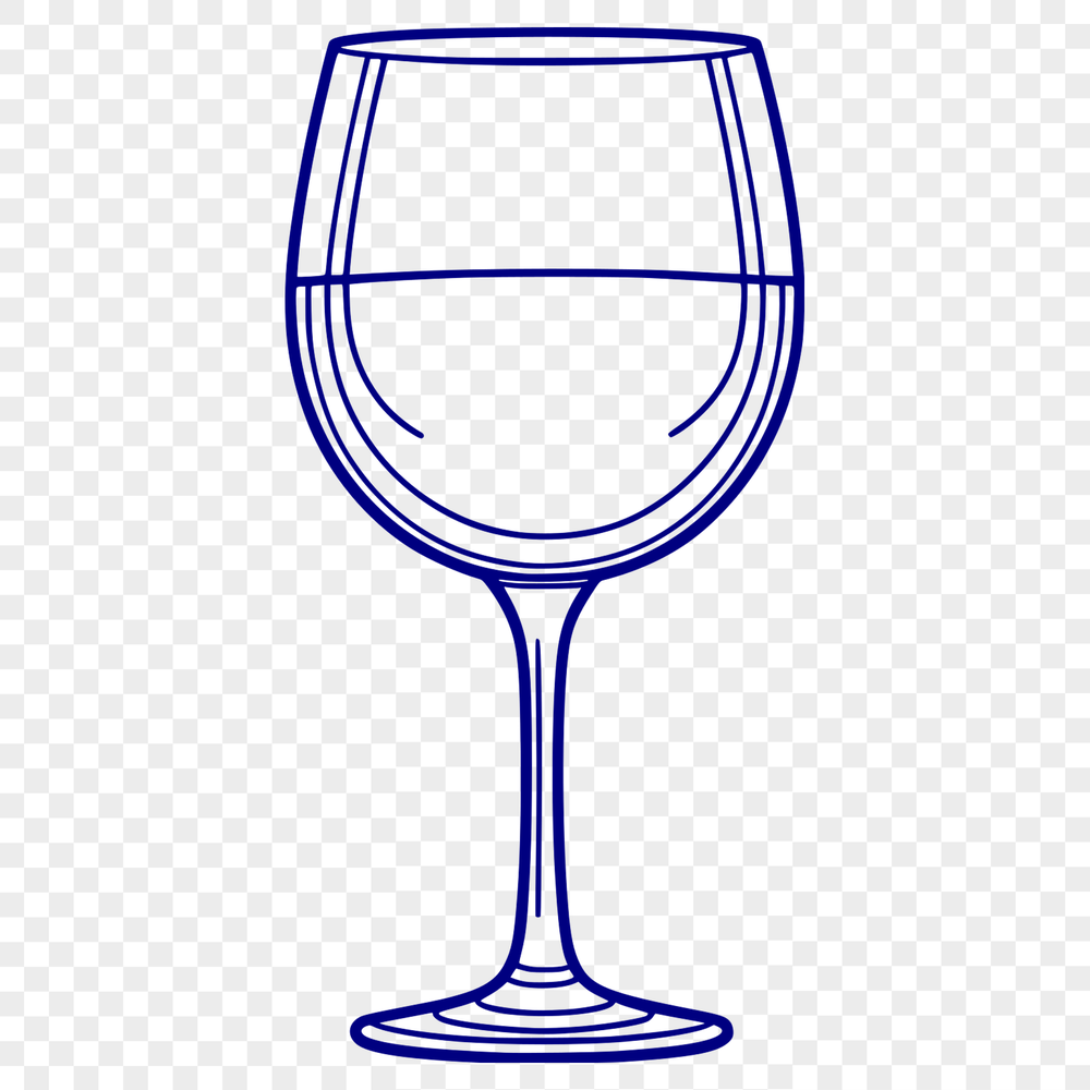 Stylized Wine Pouring into a Glass SVG A stylized illustration of a glass containing red wine with the liquid flowing into it.
