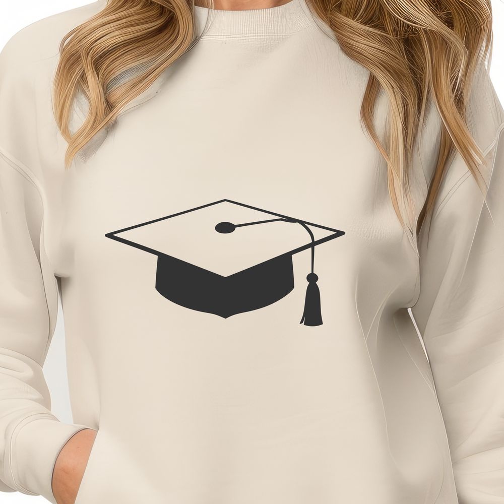 Vector Education Symbol A traditional graduation cap designed for educational institutions, suitable for vector art and digital cutting machines.