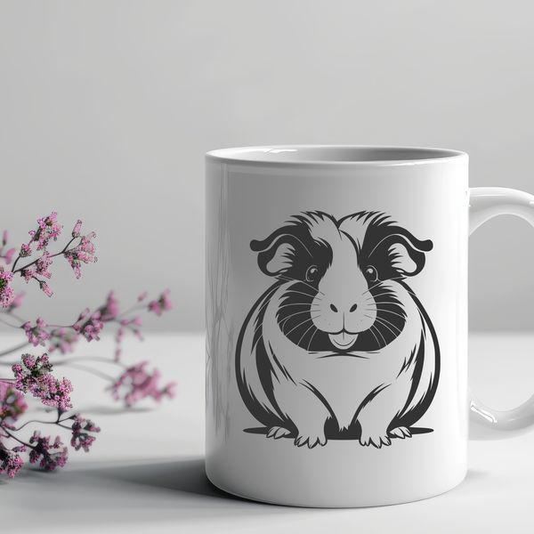 A digital illustration of a friendly guinea pig with rounded features and cute facial expression.