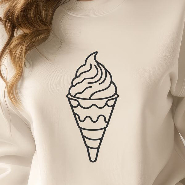 Sweet SVG Graphic Art A vector design featuring a stylized ice cream treat in various colors.