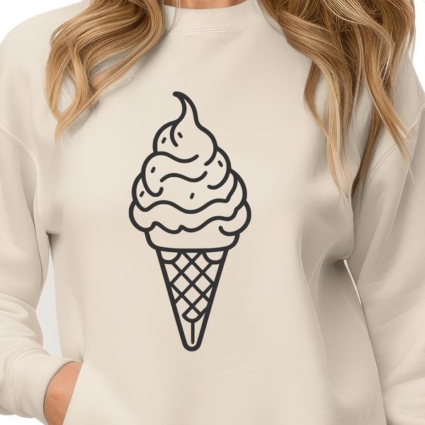 Vibrant Ice Cream Illustration A colorful illustration of a cone-shaped ice cream with various toppings.