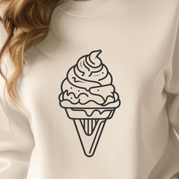 Digitally Stylized Dessert Icon A stylized illustration of a scoop of ice cream, suitable for digital design projects.