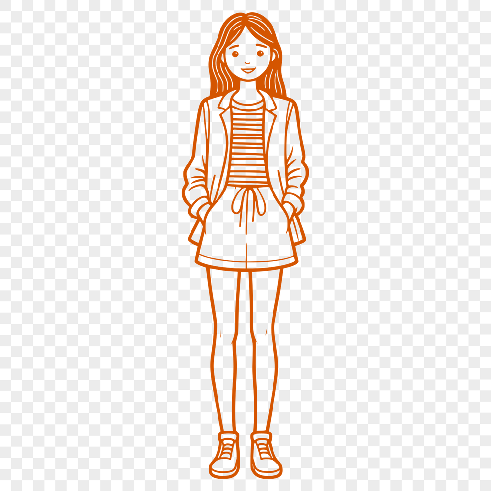 Little Girl SVG Illustration An SVG file featuring a simple design of a little girl, suitable for digital and print applications.