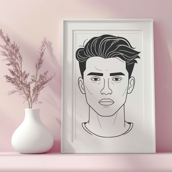A male figure depicted in vector form for cutting machine designs.