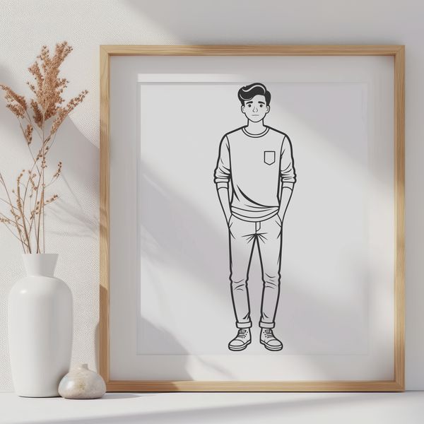 SVG Illustration of a Person An outline illustration of a person in SVG design style.