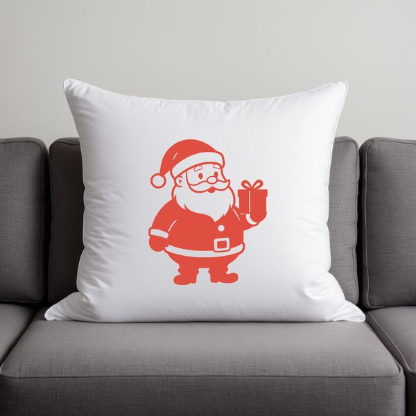 Illustrative representation of Father Christmas in red suit and hat.