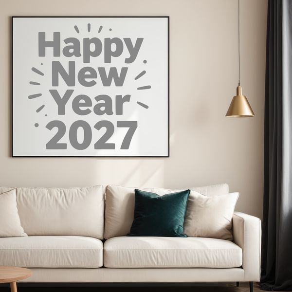 A vector illustration of the New Year 2027 with inspiring quotes.