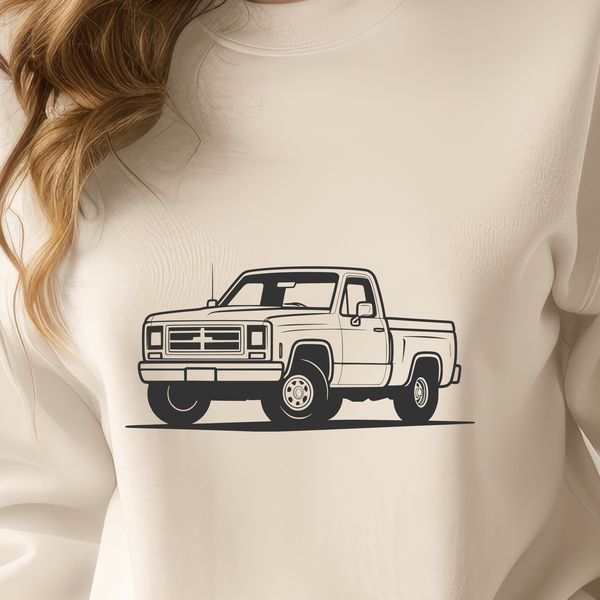 Detailed Pickup Truck Design A digital illustration of a pickup truck with detailed design elements.