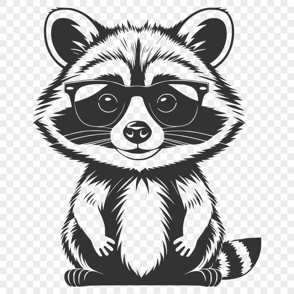 Raccoon Graphic Vector Design Detailed SVG design featuring a raccoon with clean lines and bold shapes.