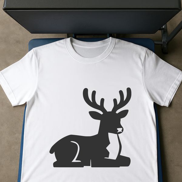 A simple vector illustration of a reindeer antler silhouette with Christmas theme elements.