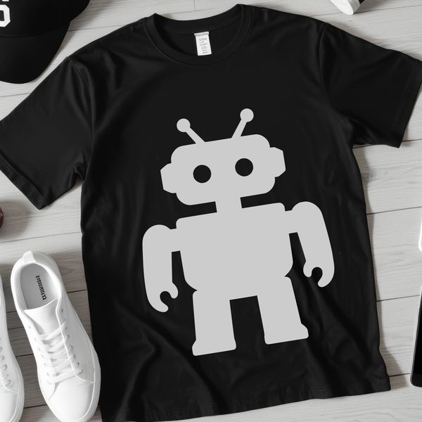 A detailed robotic silhouette designed for cutting machines.