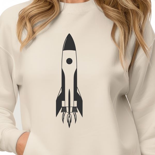 Modern Spacecraft Illustration An SVG graphic of a rocket ship with clean lines and modern design elements.