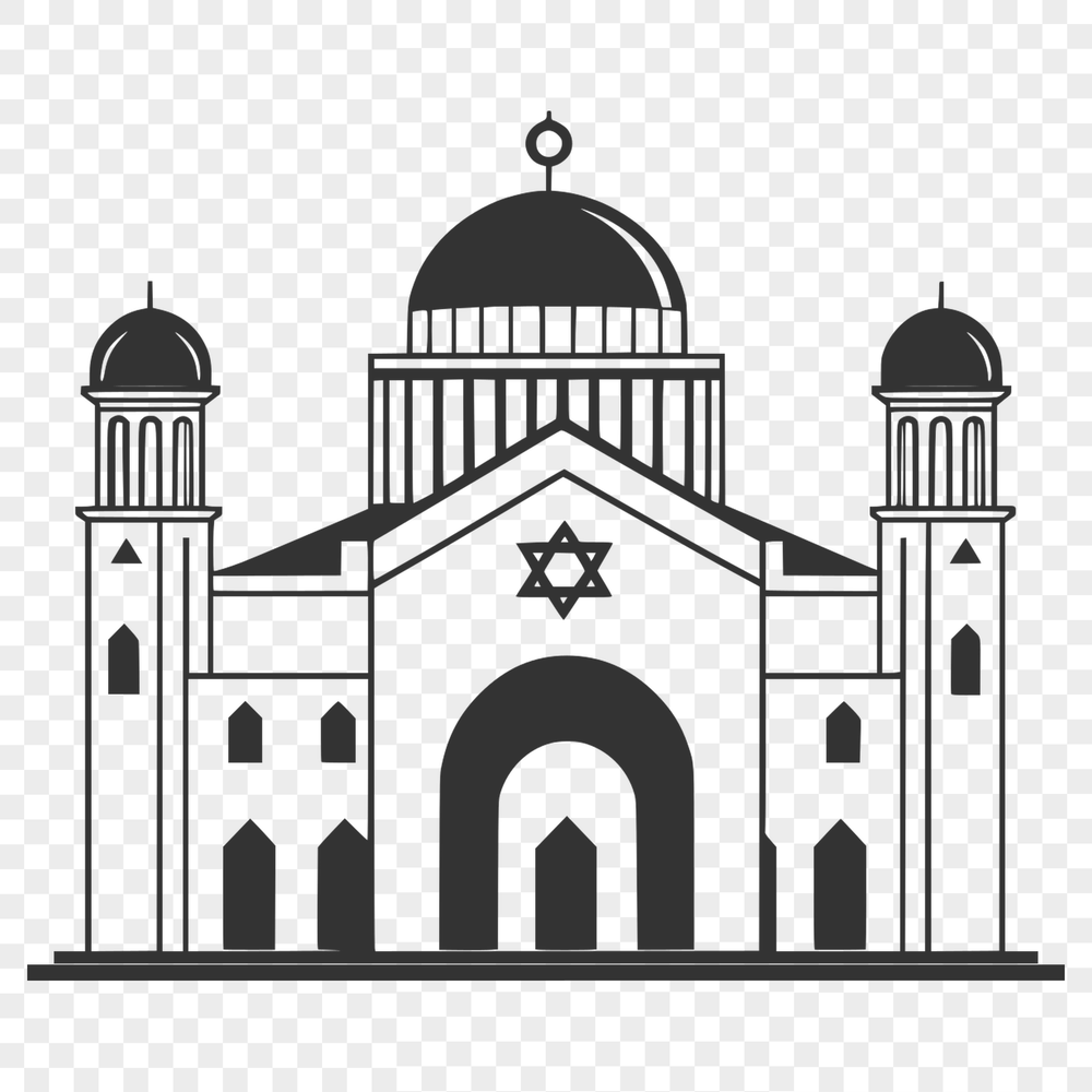 Synagogue Illustration A detailed illustration of a synagogue building, suitable for vector art projects.