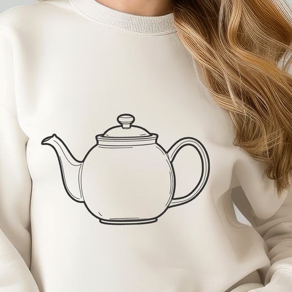 Free Stylized Teacup Design Vector A stylized illustration of a teapot, suitable for digital design and vector art.