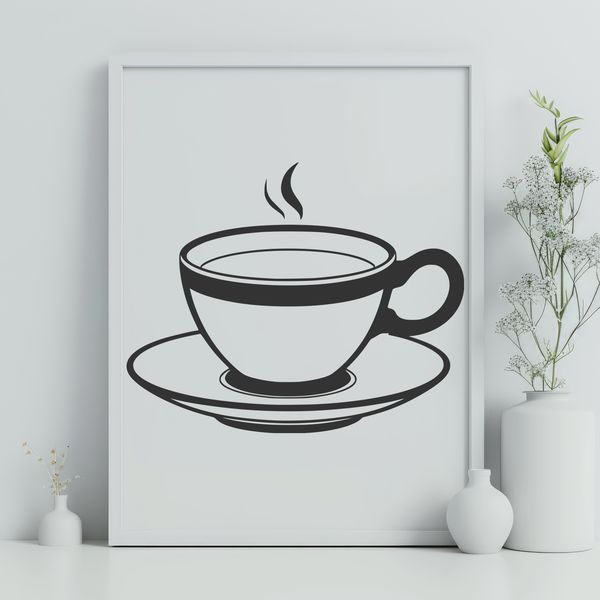Simple Teacup Design Vector Art A simple teacup design, ideal for crafting or digital art projects.
