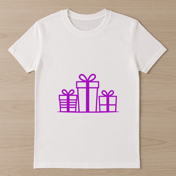 A digital illustration of a present wrapped in paper with a ribbon bow.