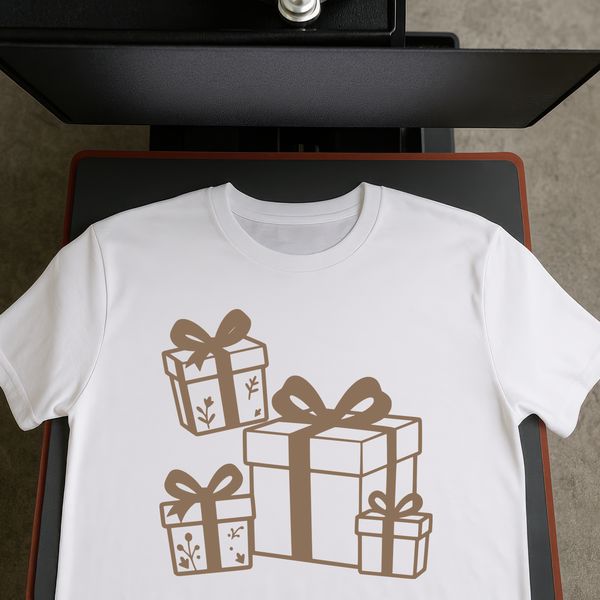 A wrapped gift in a decorative box with ribbons and bows.