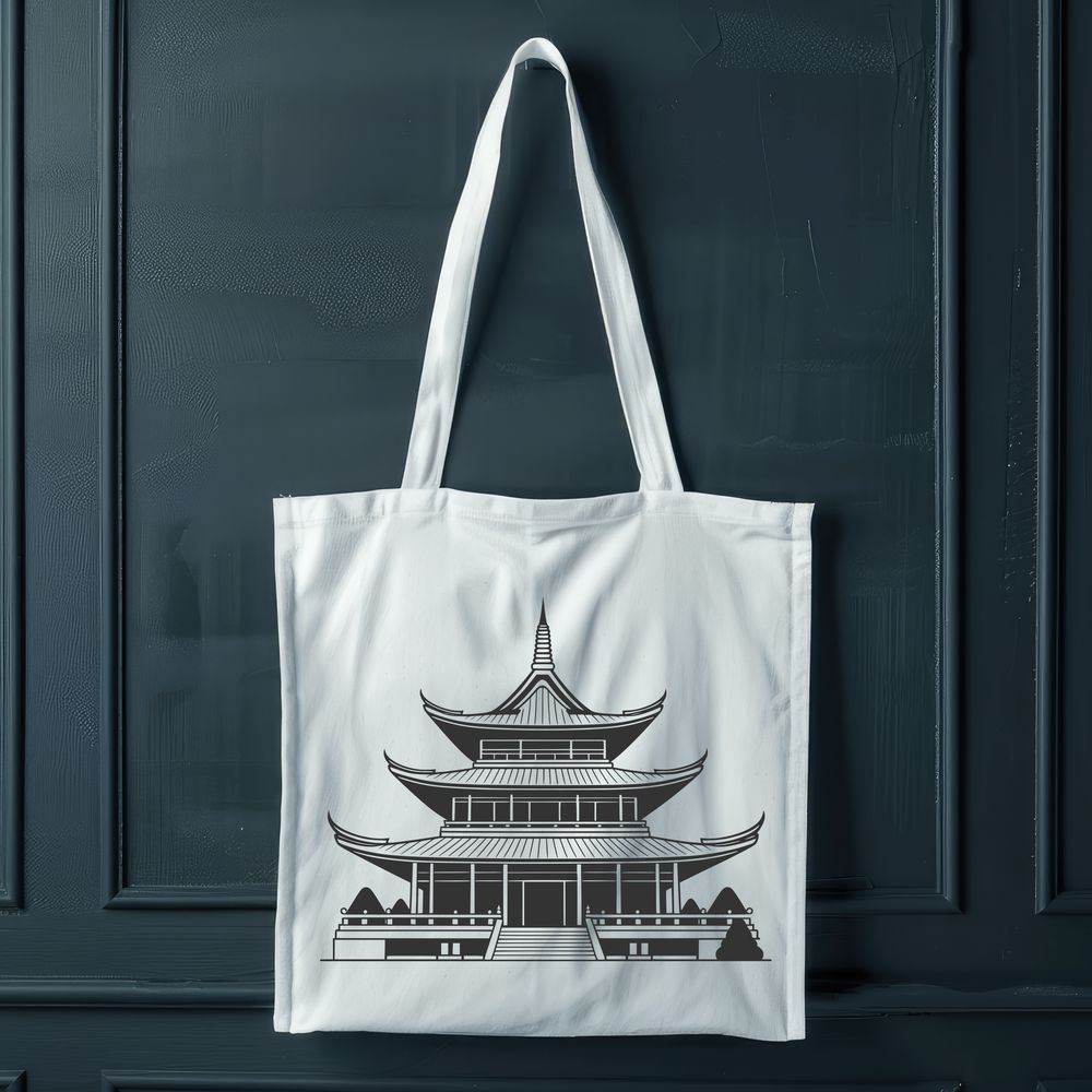 Traditional Buddhist Architecture SVG A stylized illustration of a traditional Buddhist temple with intricate architecture and design.