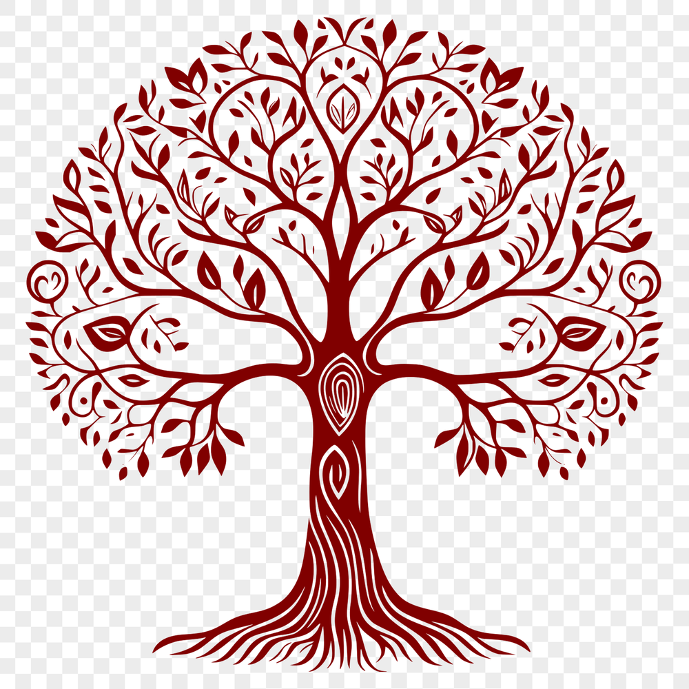 Stylized Tree Illustration in Vector Format A stylized illustration of a tree in various digital formats including vector art suitable for commercial and personal use.