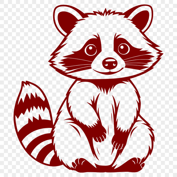 Beautiful Raccoon Vector Graphic An editable vector graphic of a raccoon, designed with precision for use in design software like Procreate and Illustrator.