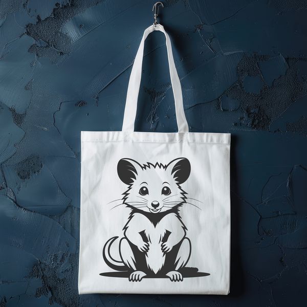 Detailed Possum Illustration A detailed illustration of a wild animal, specifically a possum, designed as a vector image for various uses.