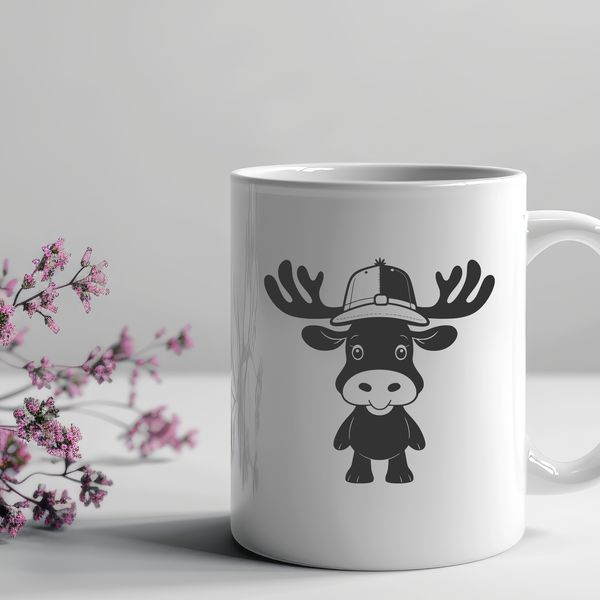 Moose Silhouette Vector Design An SVG vector design of a moose, suitable for use in various digital applications and designs.