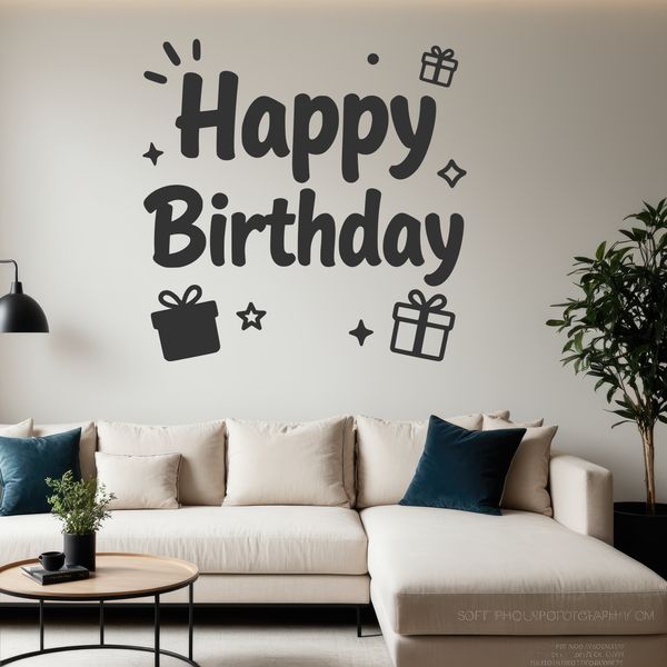 Birthday quote in simple vector design for various commercial uses.