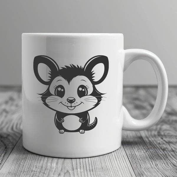A detailed illustration of a common possum in its natural environment, suitable for printing or digital use.