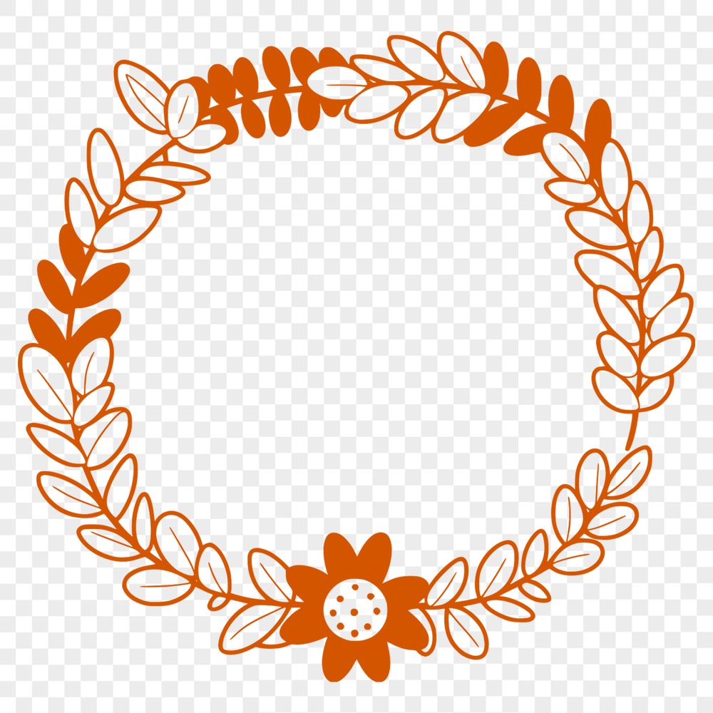 Beautiful SVG Floral Garland A floral wreath design made from vector shapes, suitable for various digital formats including SVG and PDF.