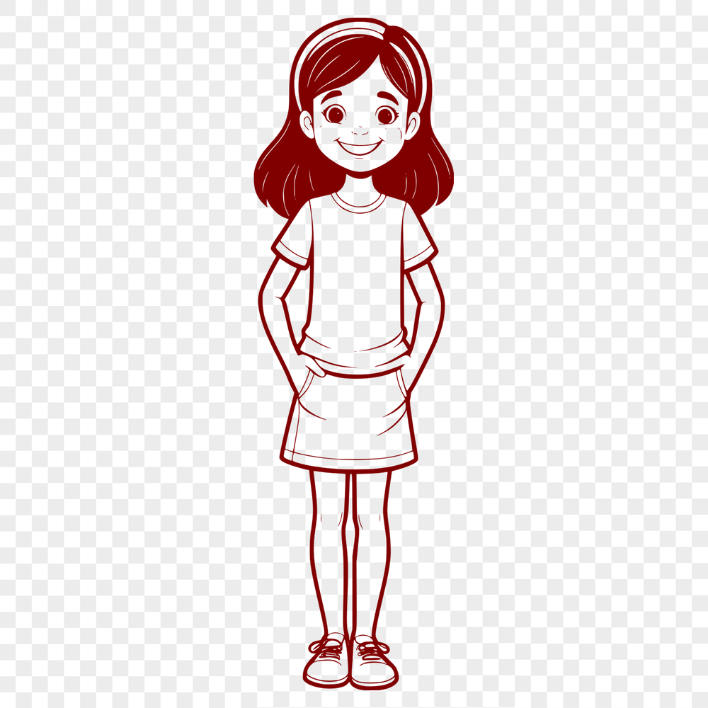 Beautiful SVG Portrait for Cutting Machines Illustrative portrait of a young girl in vector format, suitable for cutting machines like Cricut or laser cutters.